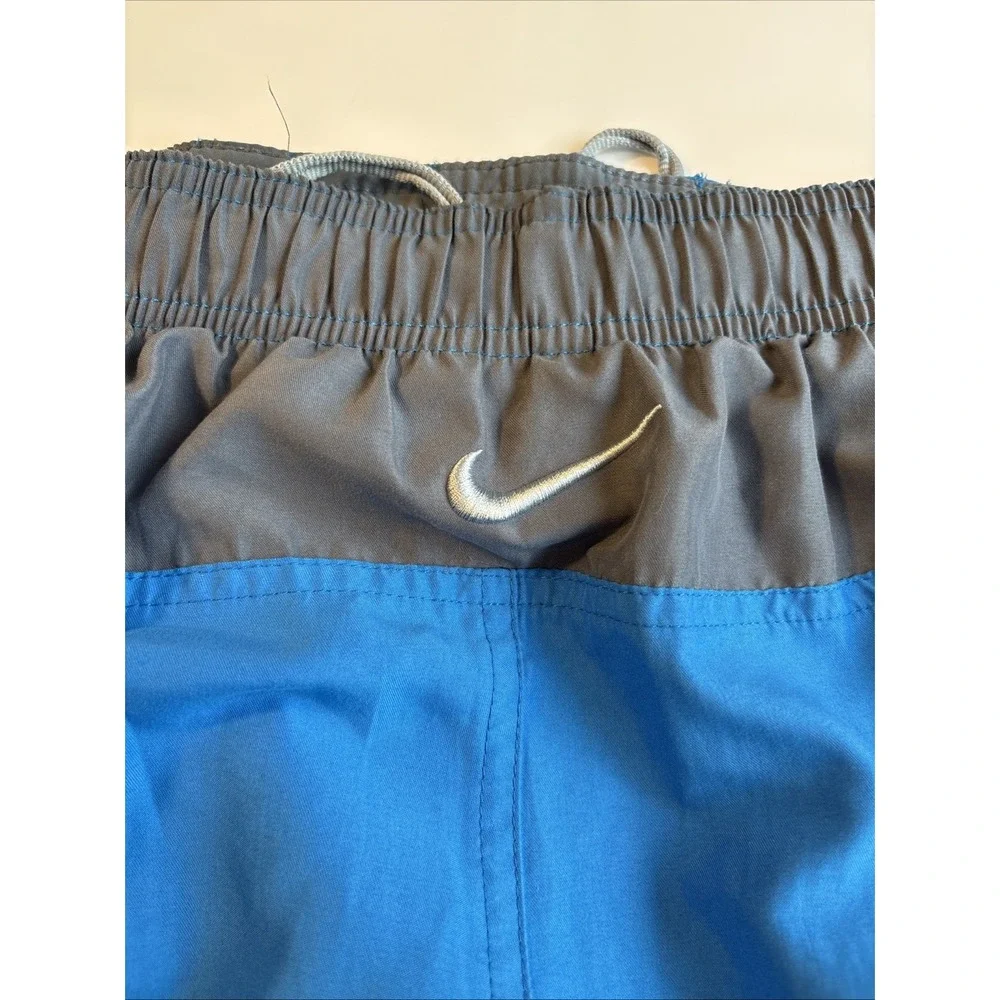 NIKE Board Short Blue/grey Mesh Stripe Lined‎ Secret Pocket 9 Inch Mens XL